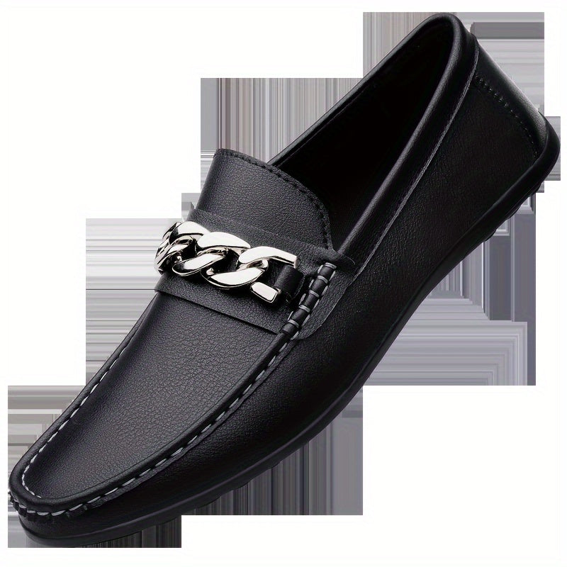 Men's Slip-On Penny Loafers Solid Color Non-Slip Rubber Sole Casual Outdoor Shoes