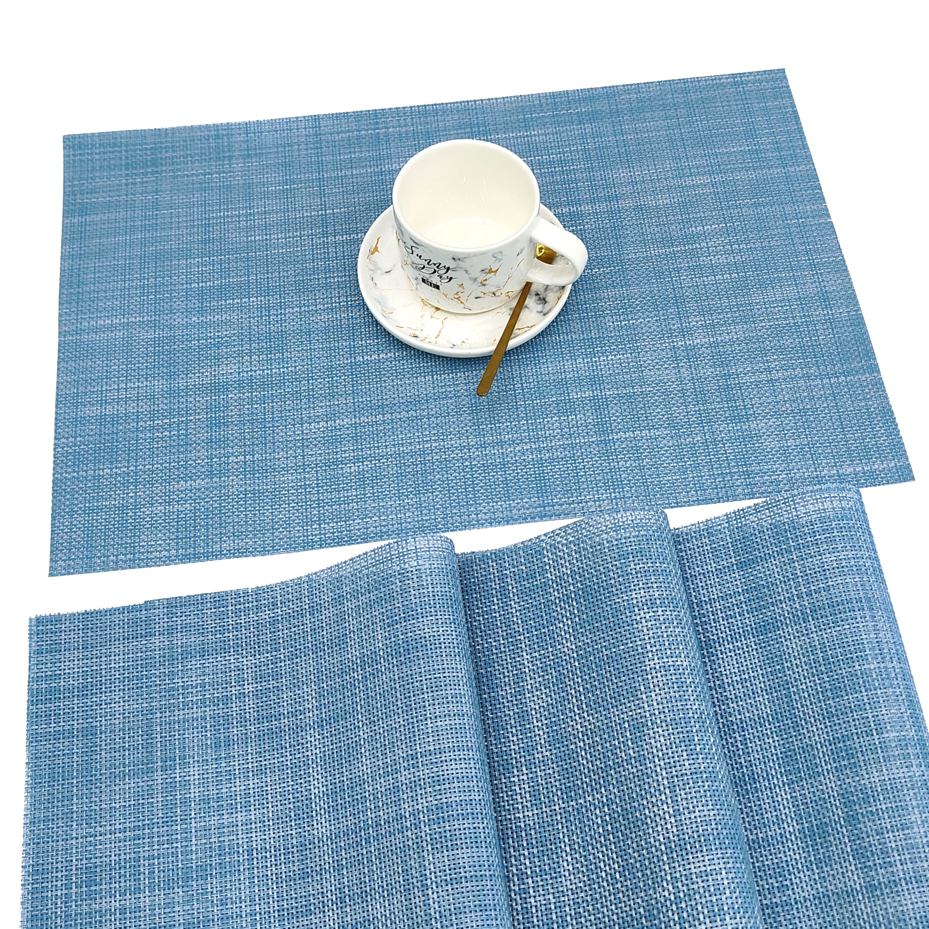 8-Pack Washable PVC Square Placemats Indoor Outdoor Bright Finish