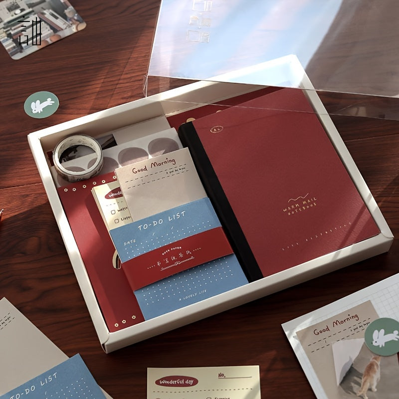 Student Art Notebook Set with Stickers and 122-Piece Material Kit for School Supplies