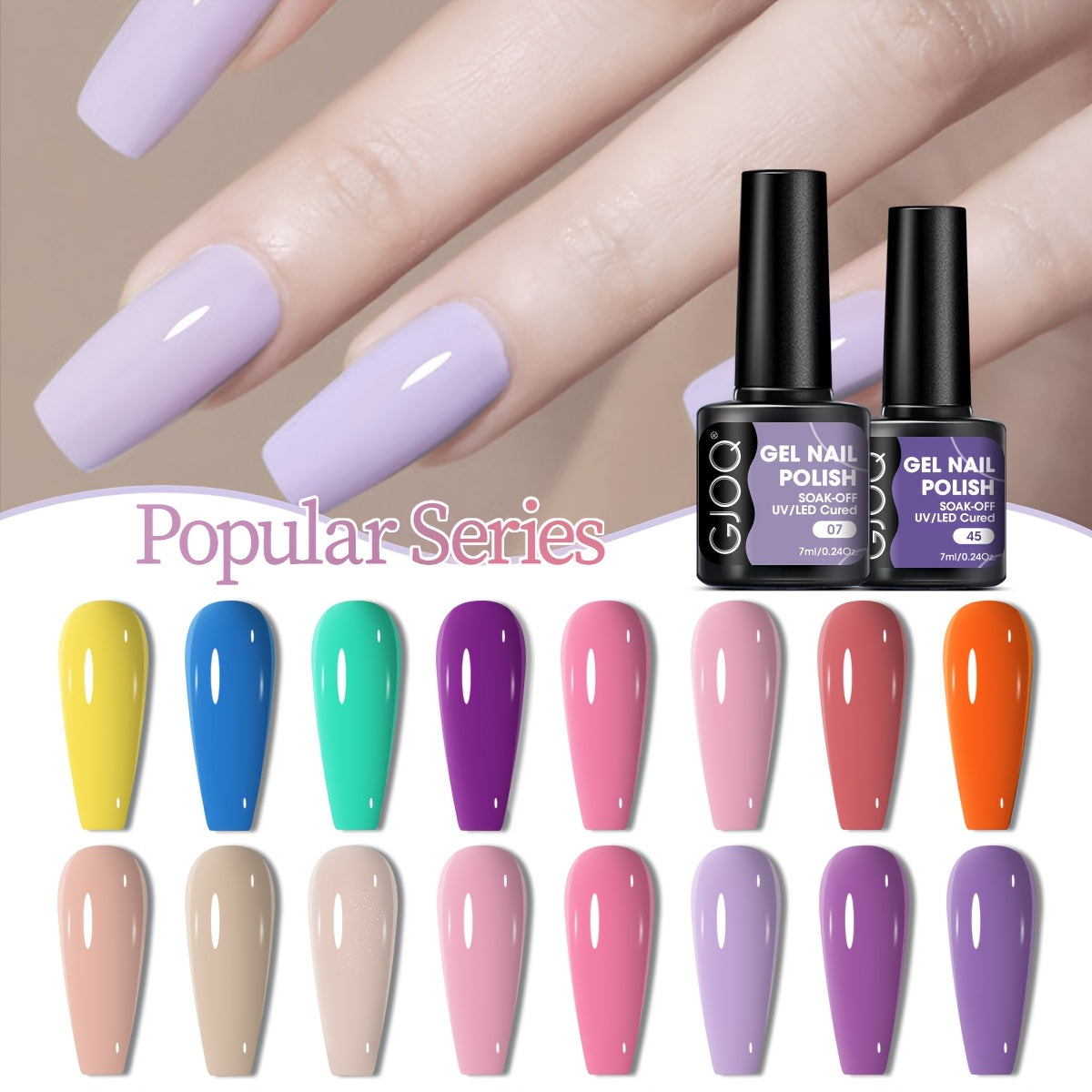 8-Piece Gel Nail Polish Set Long-Lasting UV LED Hypoallergenic Neutral Glitter