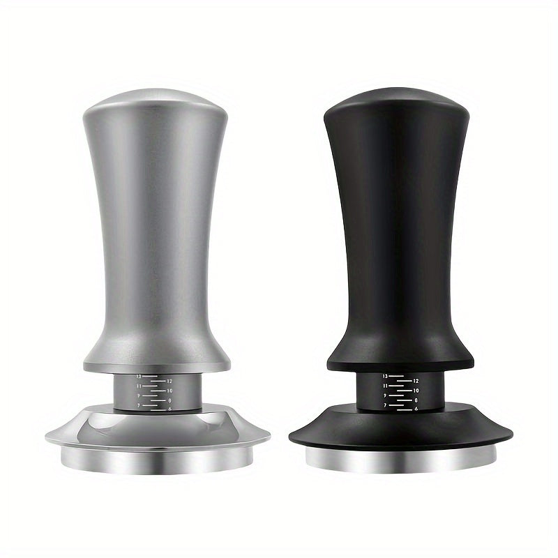 Tamper de espresso de acero inoxidable con calibración de profundidad ajustable para uso en casa