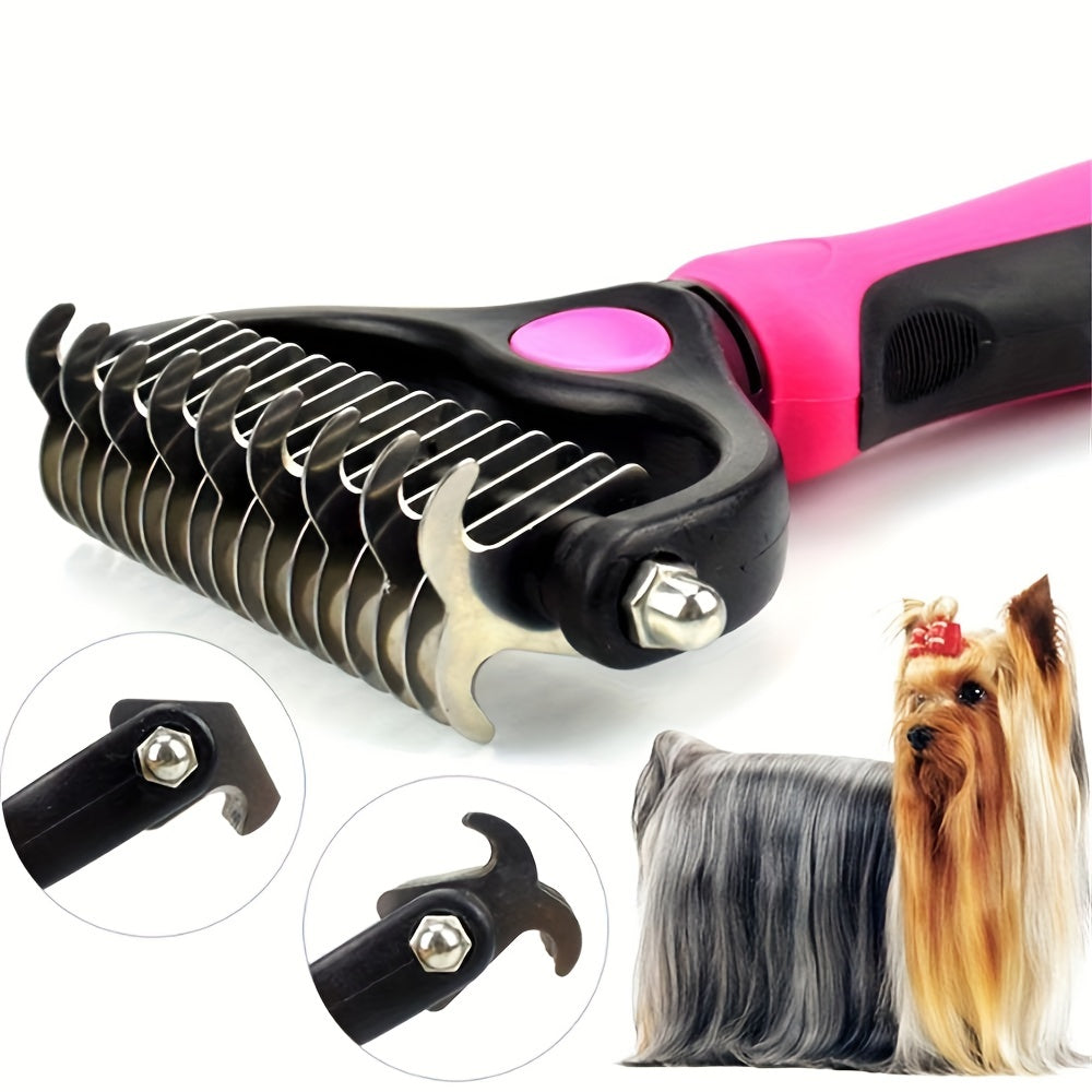 Double Sided Pet Fur Knot Cutter for Dog and Cat Grooming Shedding