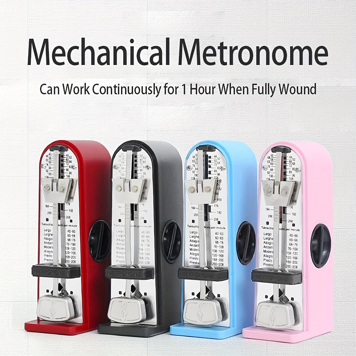 Mechanical Metronome for Guitar Violin Piano Black Blue Pink Rhythm Accessory