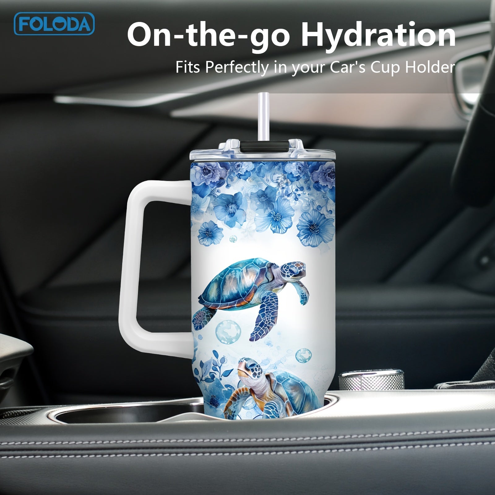 Stainless Steel Travel Mug with Sea Turtle Design for Women