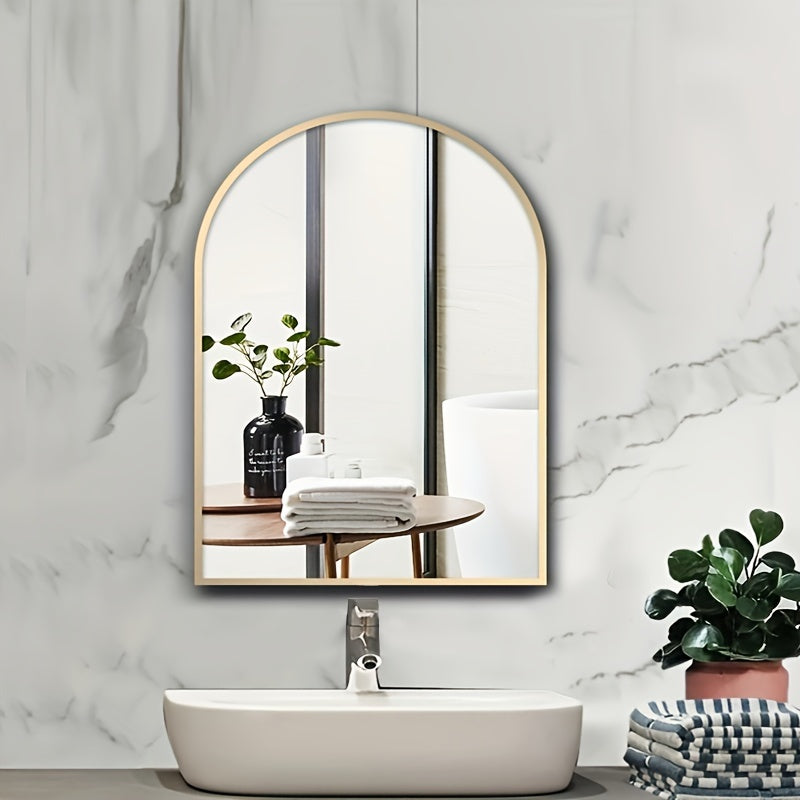 Arch-Shaped Wall-Mounted Makeup Mirror with Aluminum Frame Shatterproof