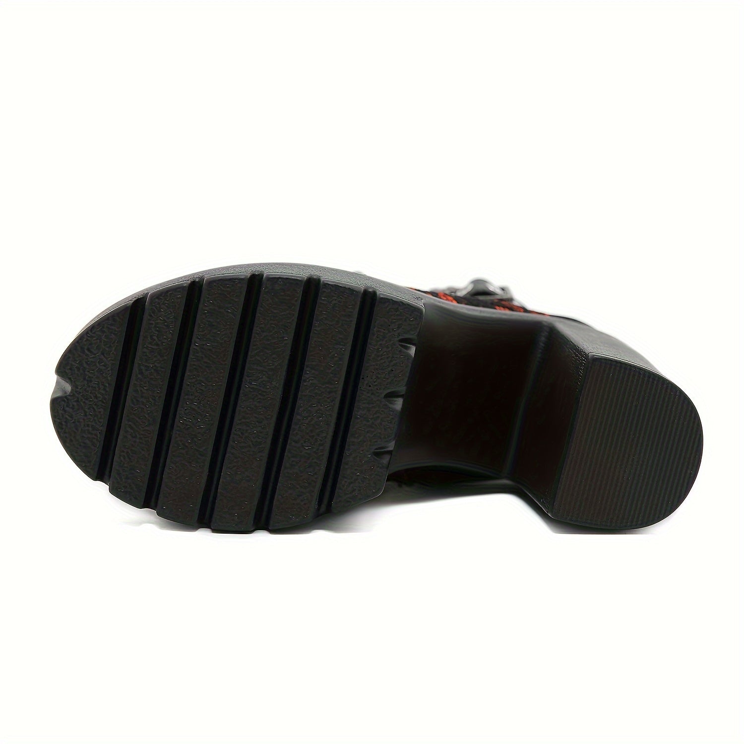 Women's Lace Red High Heel Ankle Boots with Platform Sole