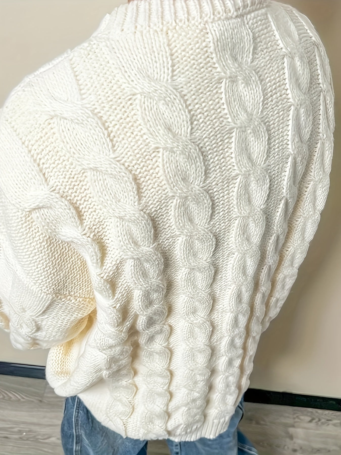 Men's Knitted Cable Sweater Crew Neck Warm Fall Winter Pullover