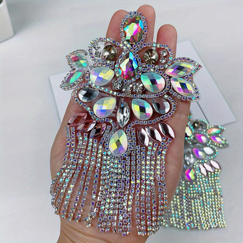 Unisex Glass Rhinestone Flower Applique for Wedding Dresses Shoes and Bags