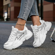 Women's Color Block Lightweight Casual Lace-Up Sneakers for Walking