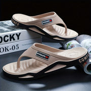 Men's Lightweight EVA Flip Flops for Beach Camping Casual Black White