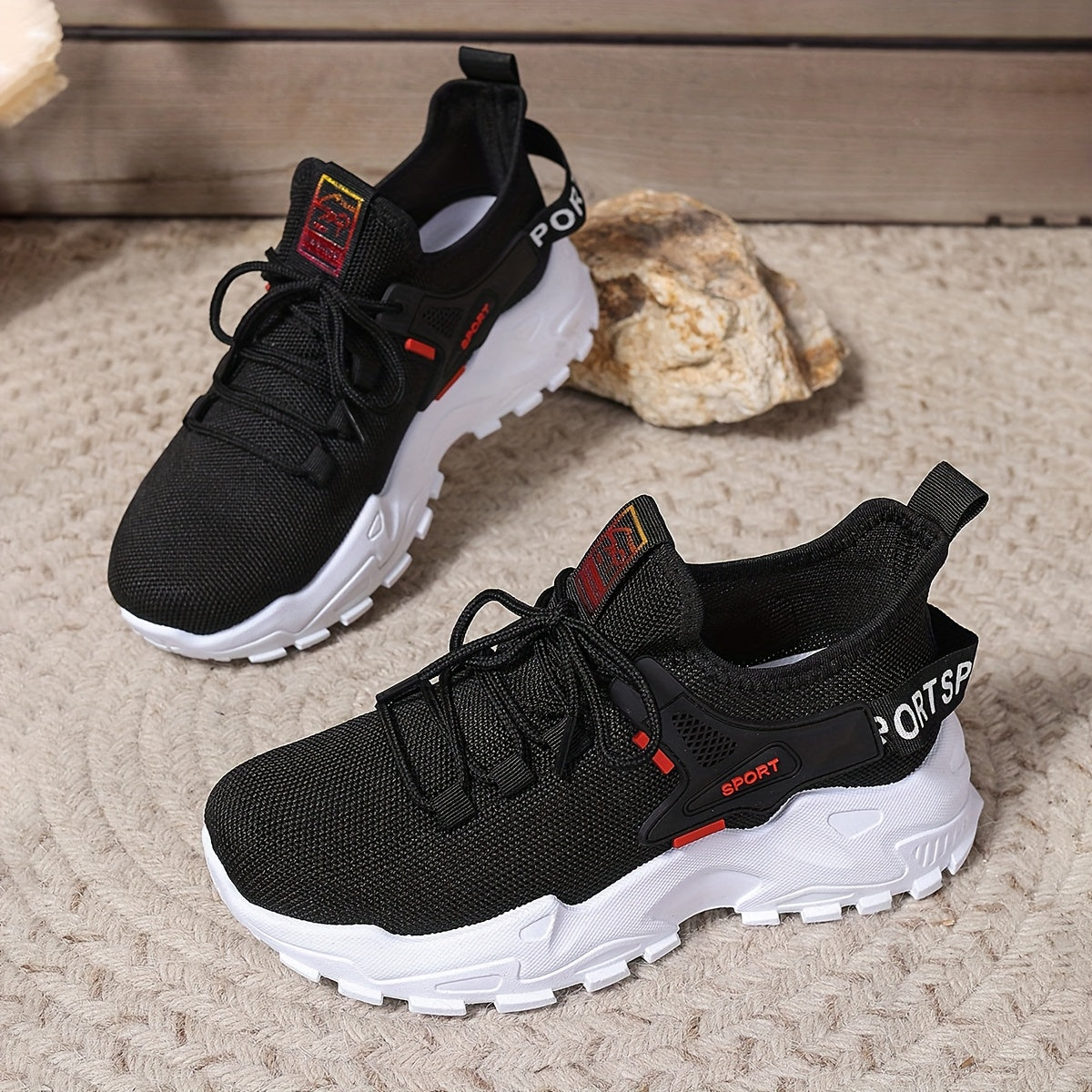 Women's Breathable Knit Sneakers Lightweight Casual Low-Top Running Shoes