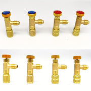 Brass R410A R22 Refrigerant Safety Valve with Adapters for HVAC Systems