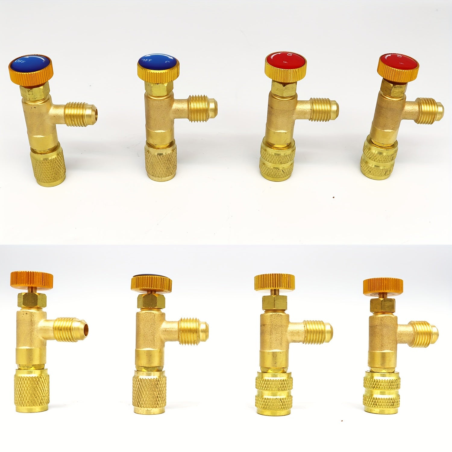 Brass R410A R22 Refrigerant Safety Valve with Adapters for HVAC Systems