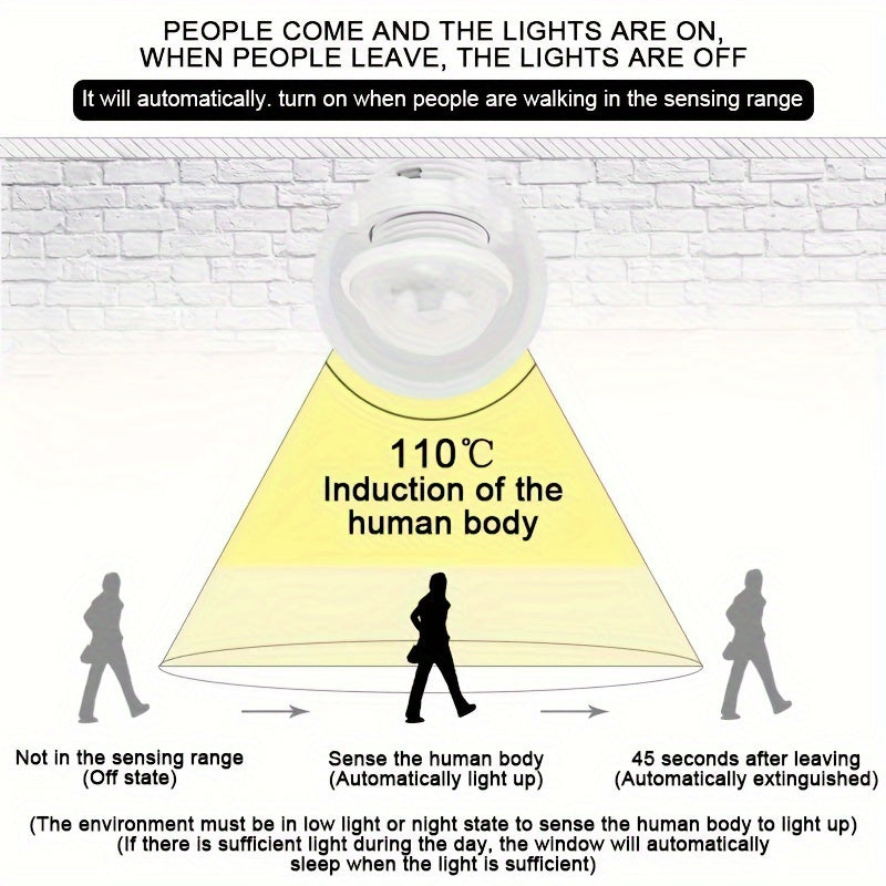 White PIR Motion Sensor Switch for Indoor Outdoor Use 85-265V Hardwired