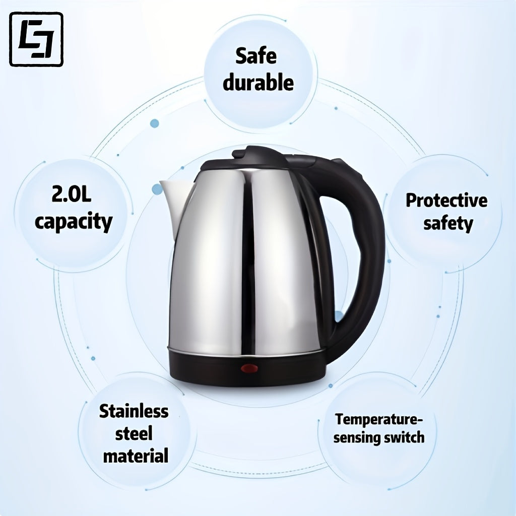 Stainless Steel Electric Kettle 1.8L Frosted Finish Tez qaynash Avtomatik o‘chirish