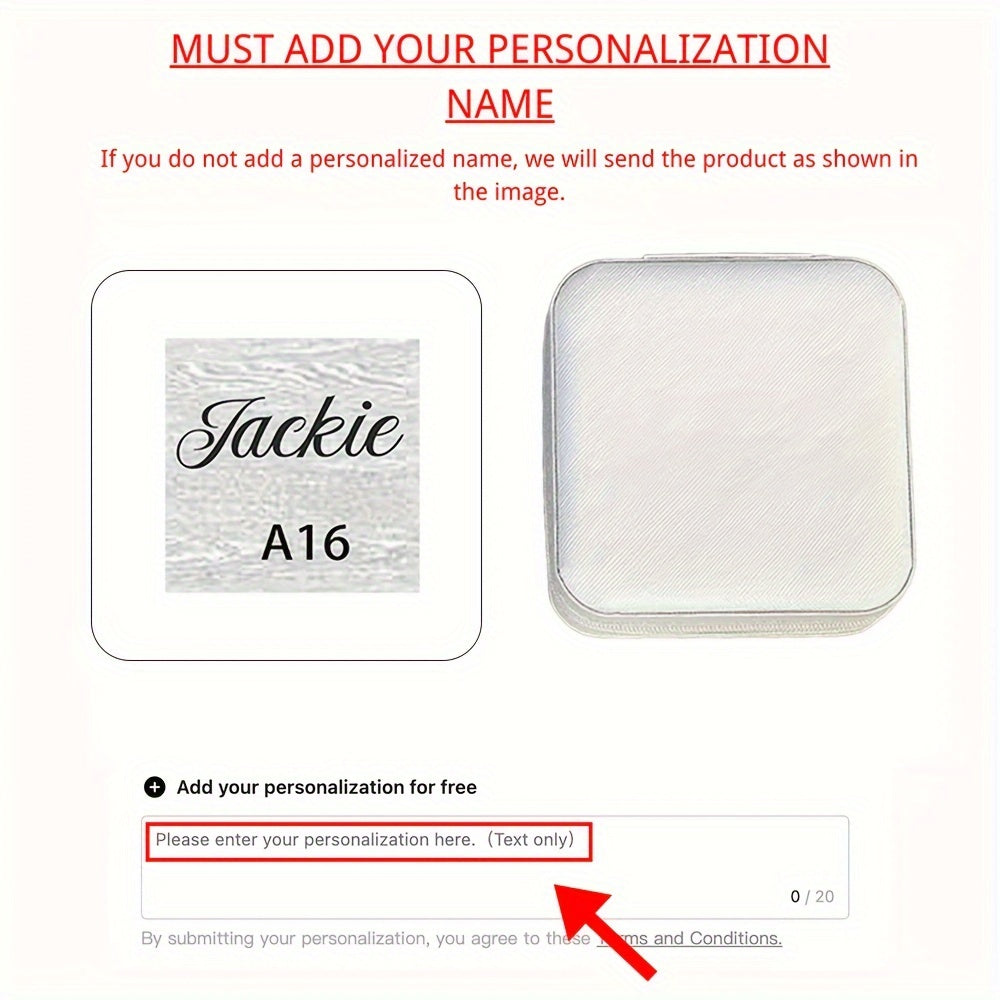 Personalized Jewelry Box for Women Leather Travel Storage Gift for Mom Bridesmaid