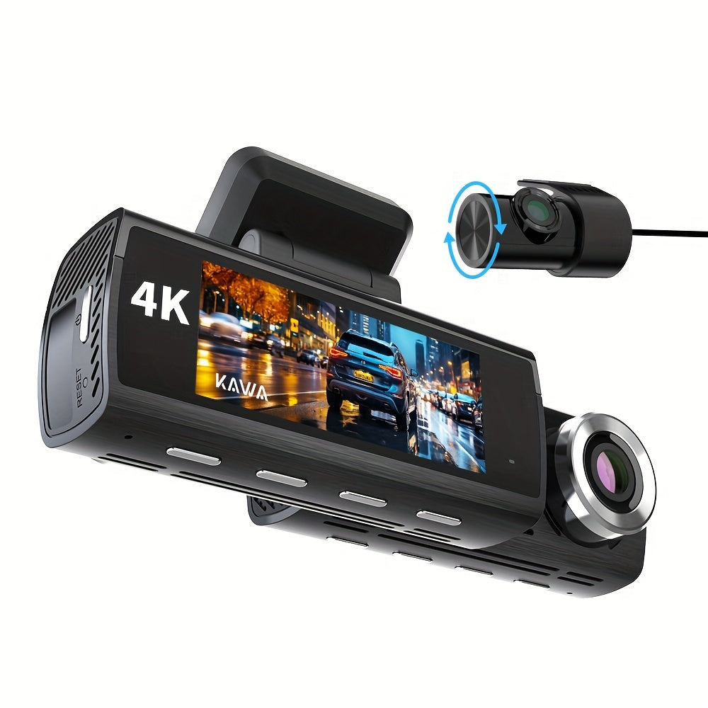 4K Dual Dash Cam Front and Rear WiFi Night Vision GPS Loop Recording 64GB
