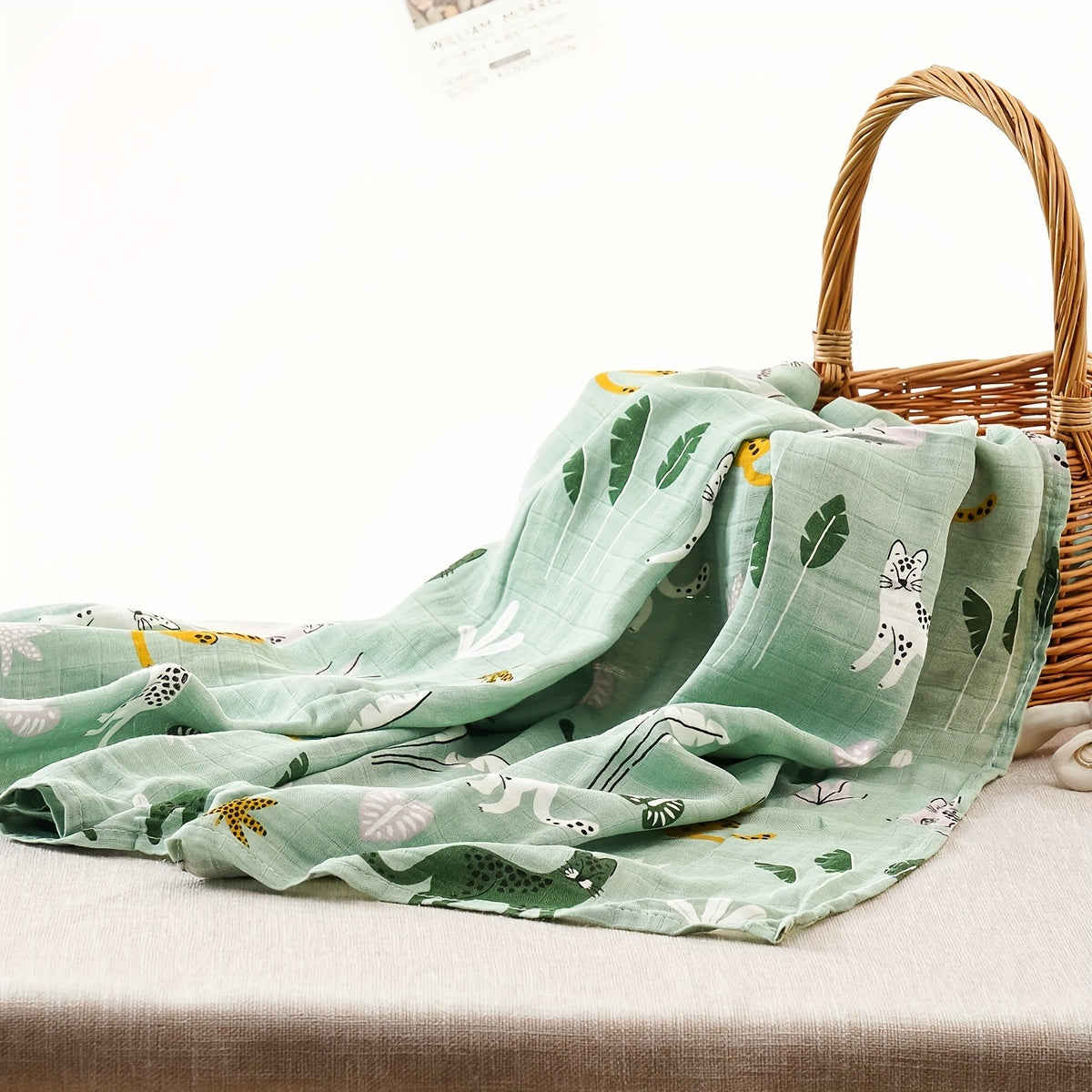 Manta de muselina para bebé 1 pieza, versátil, para primavera y verano, envoltorio de recepción para recién nacido