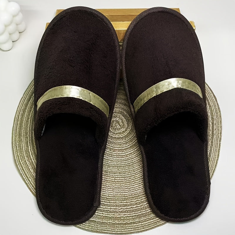 Zapatillas de felpa de coral para mujer, casuales, con slip-on, suela antideslizante de EVA, para interior, comodidad