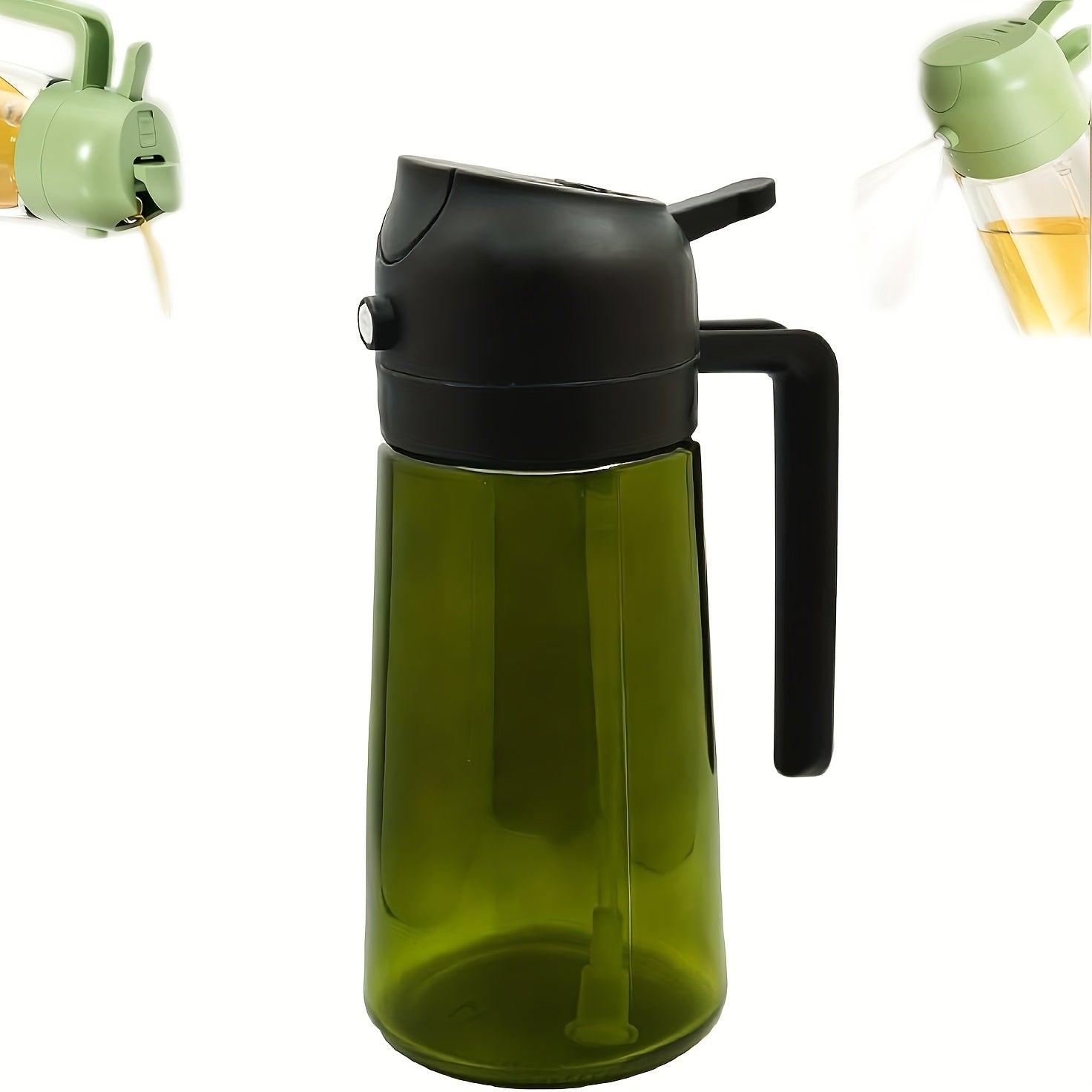 2-in-1 Glass Oil Dispenser and Sprayer for Cooking and Baking PVC-Free Kitchen Tool
