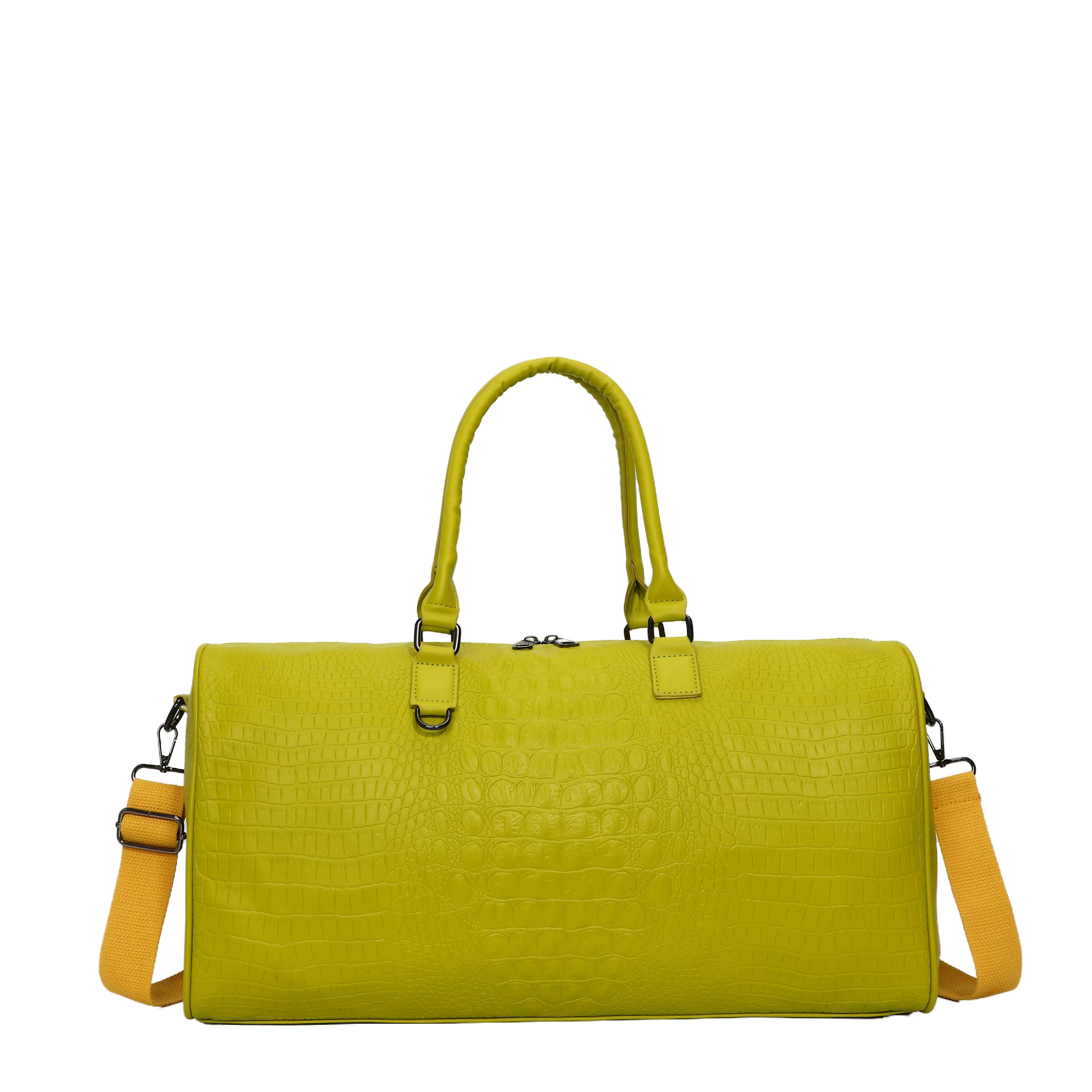Faux Leather Crocodile Pattern Gym Tote Bag for Travel and Weekend Trips