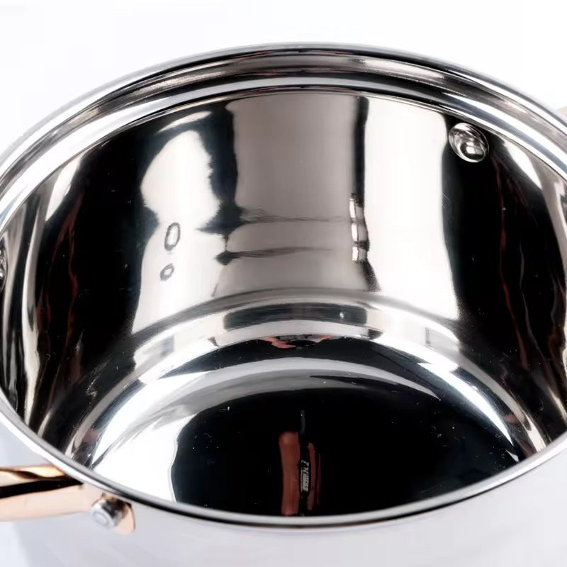 12-Piece Stainless Steel Cookware Set with Lids, Durable, Healthy Material