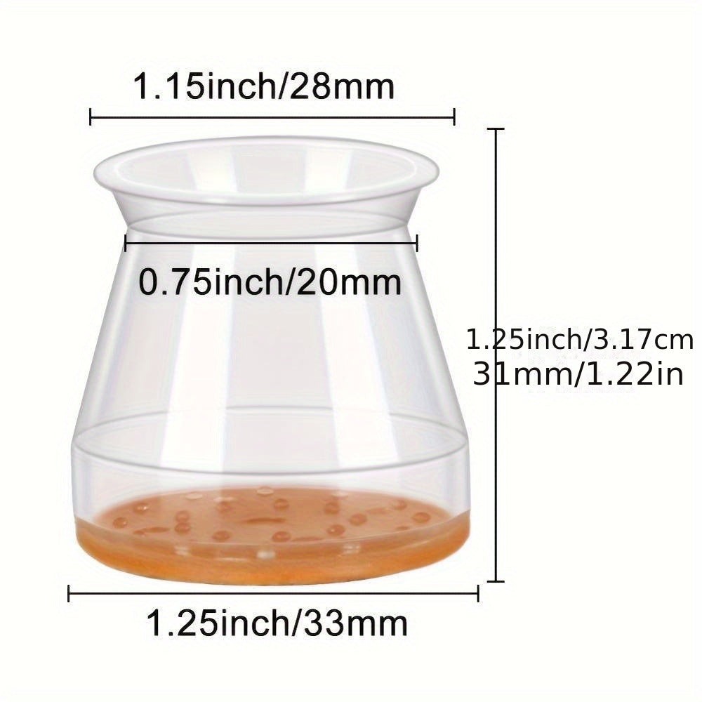 24 Pcs Silicone Chair Leg Caps with Felt for Large Round Legs Floor Protectors