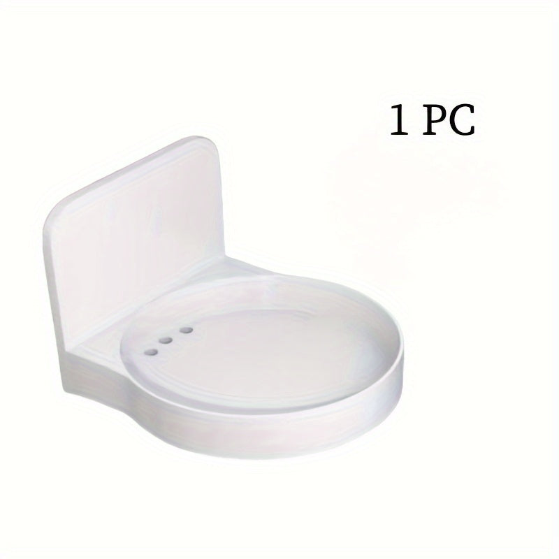 Plastic Wall-Mounted Storage Rack for Kitchen Spices and Toiletries No Drilling