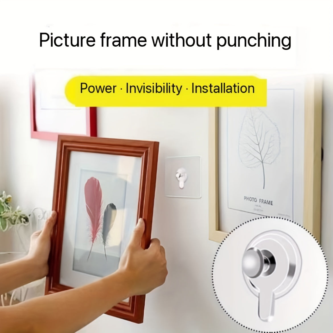 10 шт. Прочные самоклеящиеся крючки для стен для легкого подвешивания картин - моющиеся, многоразовые, без пробивания - идеально подходят для домашнего декора и организации