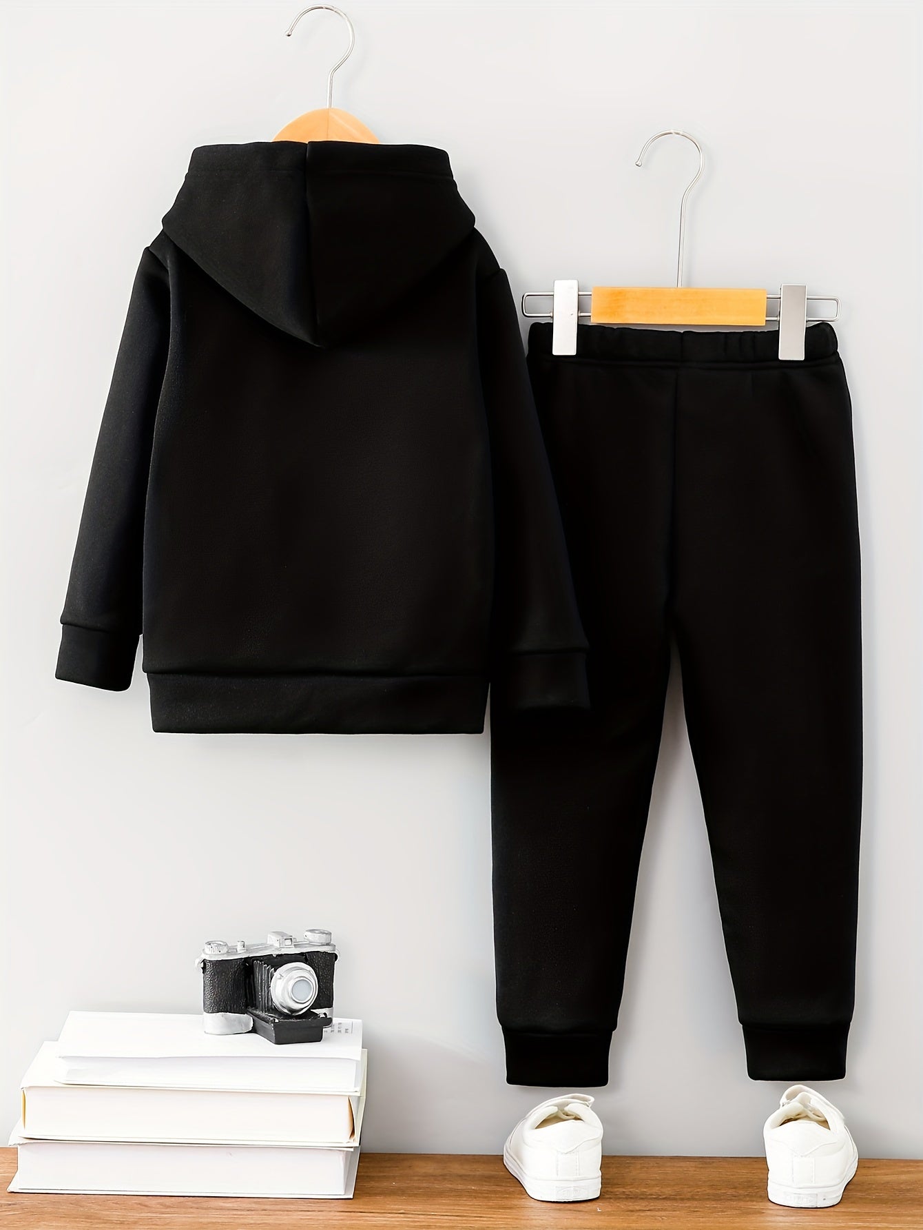 Boys' Fleece-Lined Hoodie and Jogger Set with Vibrant Truck Print for Fall Winter Outdoor Activities