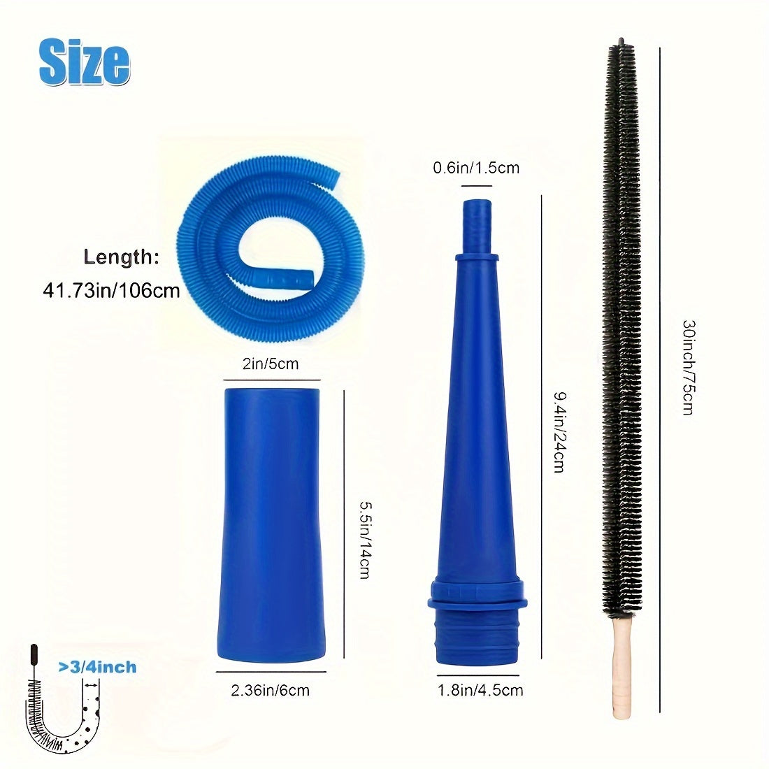 Quruq kiyim quritgichining ventilyatsiya tozalash to'plami, vakuum quvuri uchun qo'shimcha cho'tka va to'kintiruvchi bilan birga, quruq kiyim quritgichining vakuum quvuri, barchasi 2 dona to'plamda.