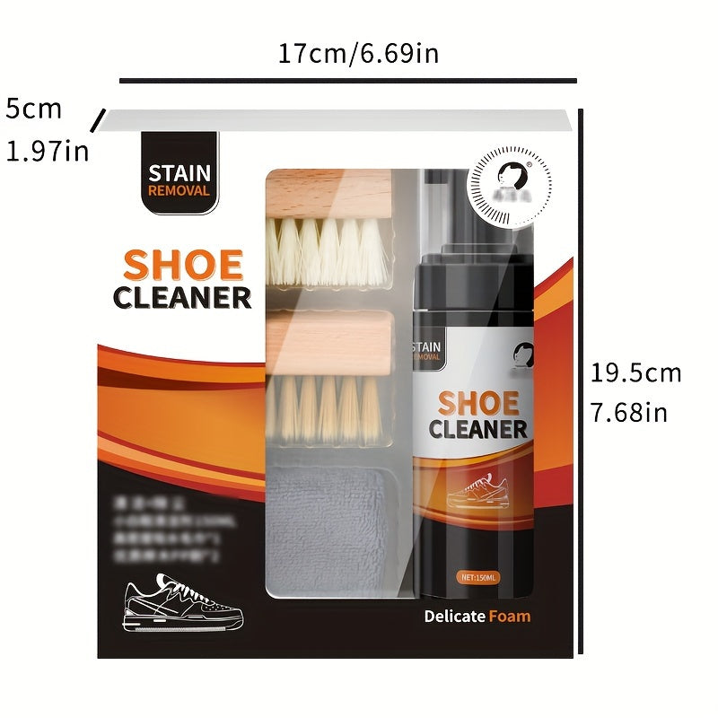 4pcs Sneaker Cleaning Kit Foam Cleaner for White Shoes Stains Dirt