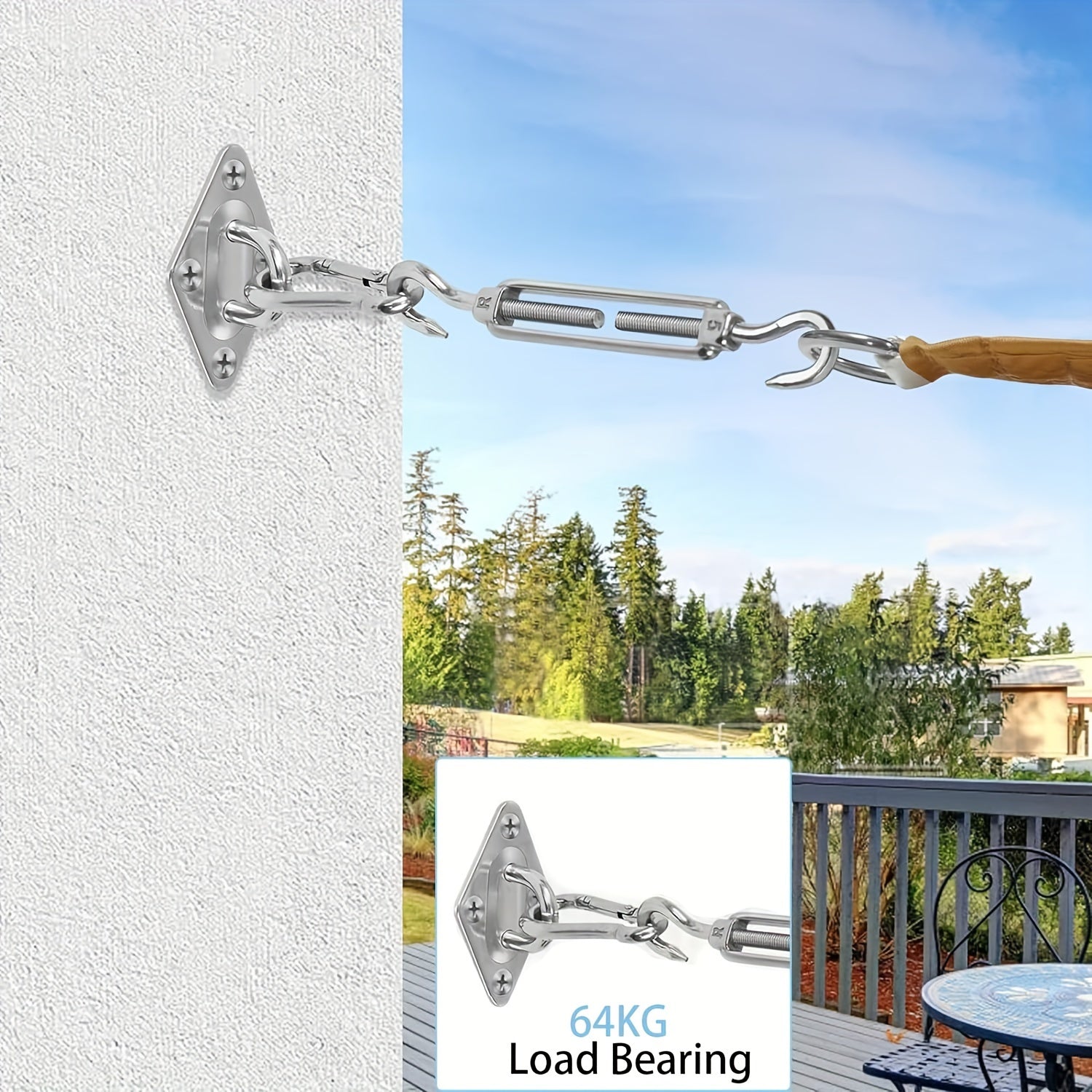 40pcs Stainless Steel Sunshade Awning Accessories Door Buckles Rhombus and Corner Clips