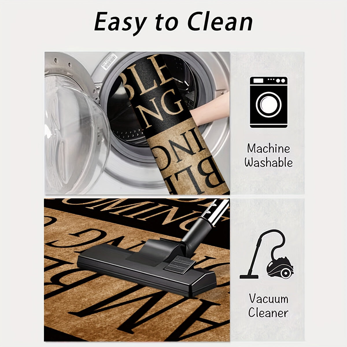 "Barakali Harfli Kirish Tasmasi, Sirpanmaydigan Orqa Qismi - 40x60 sm, 150g, 2 sm Qalin, Polyester Kristal Velur Material, Yumshoq va Mustahkam Dekorativ Mat, Uy, Yashash Xonasi, Yotoqxona yoki Kirish Joyi Uchun - Faqat Qo'l Bilan Yuvish."