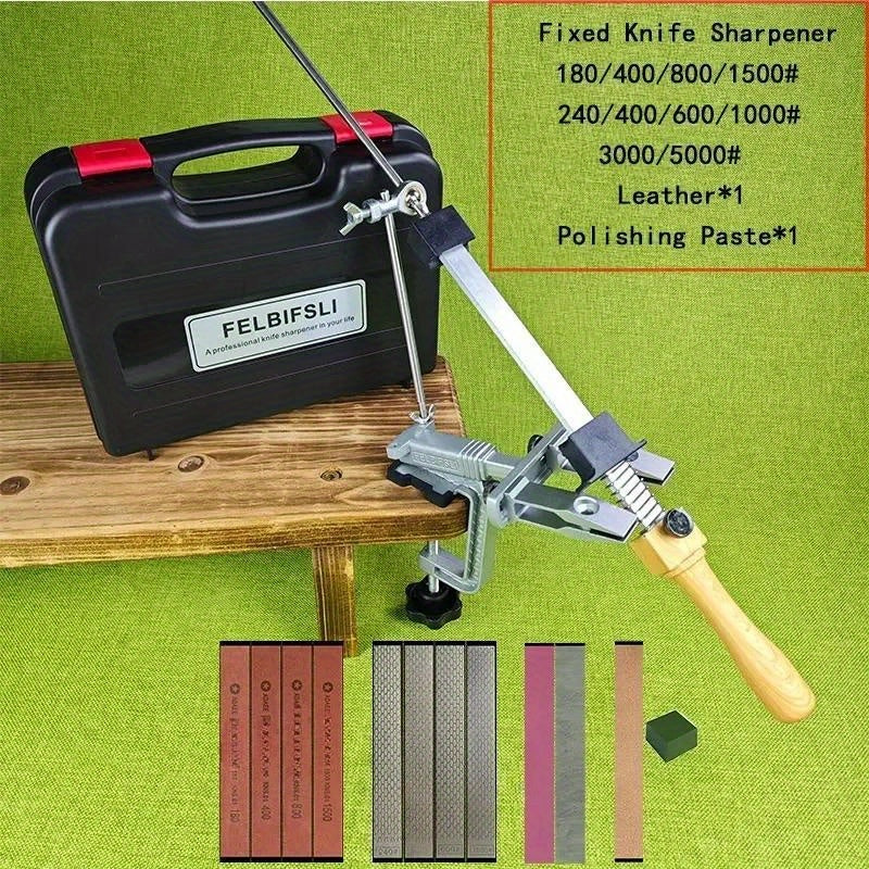 Barqaror burchak bilan olmos pichoqni qirqish, qo'lda oshxona maydalash tizimi va tosh bilan ishlash va pichoqni shimgich uchun, qutisi bilan birga.