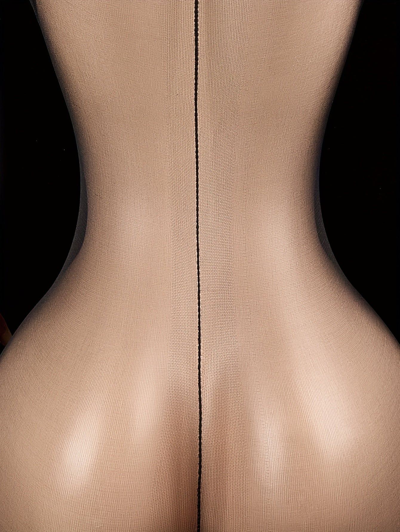 Women's Bodysuit with Open Crotch and Hollow-Out Details Long Sleeve See-Through Stretch