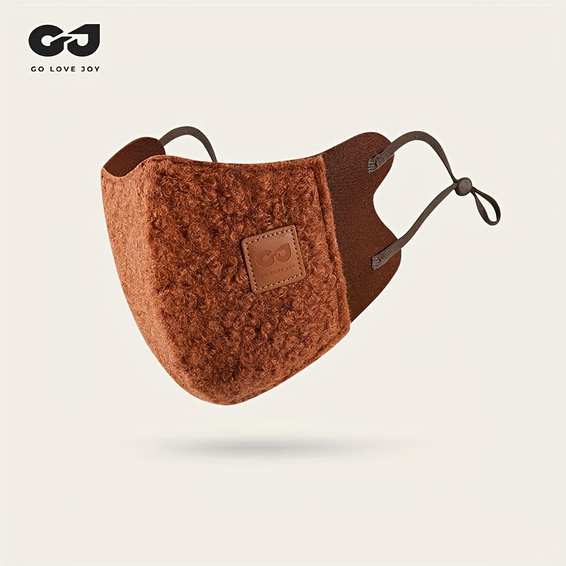 Winter Plush Double-Layered Face Mask for Men Women Warm Windproof Polyester