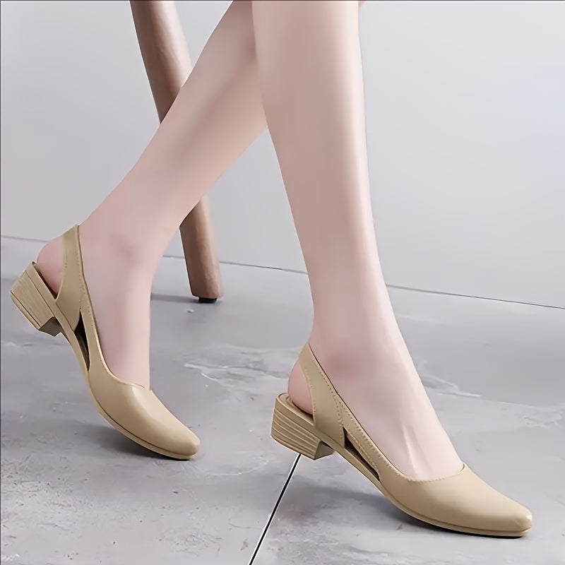 Women's Pointed Toe EVA Shoes Low Block Heel Casual Non-Slip Slides