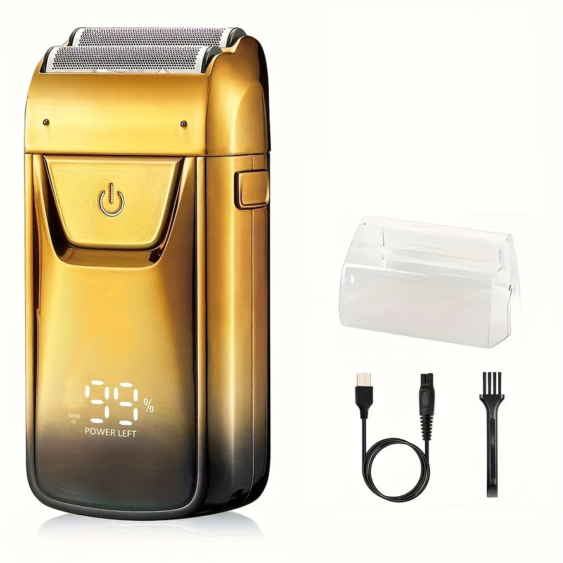 2-в-1 Мужской электробритва Машинка для стрижки волос LED-дисплей Регулируемая скорость USB-зарядка Нержавеющие лезвия