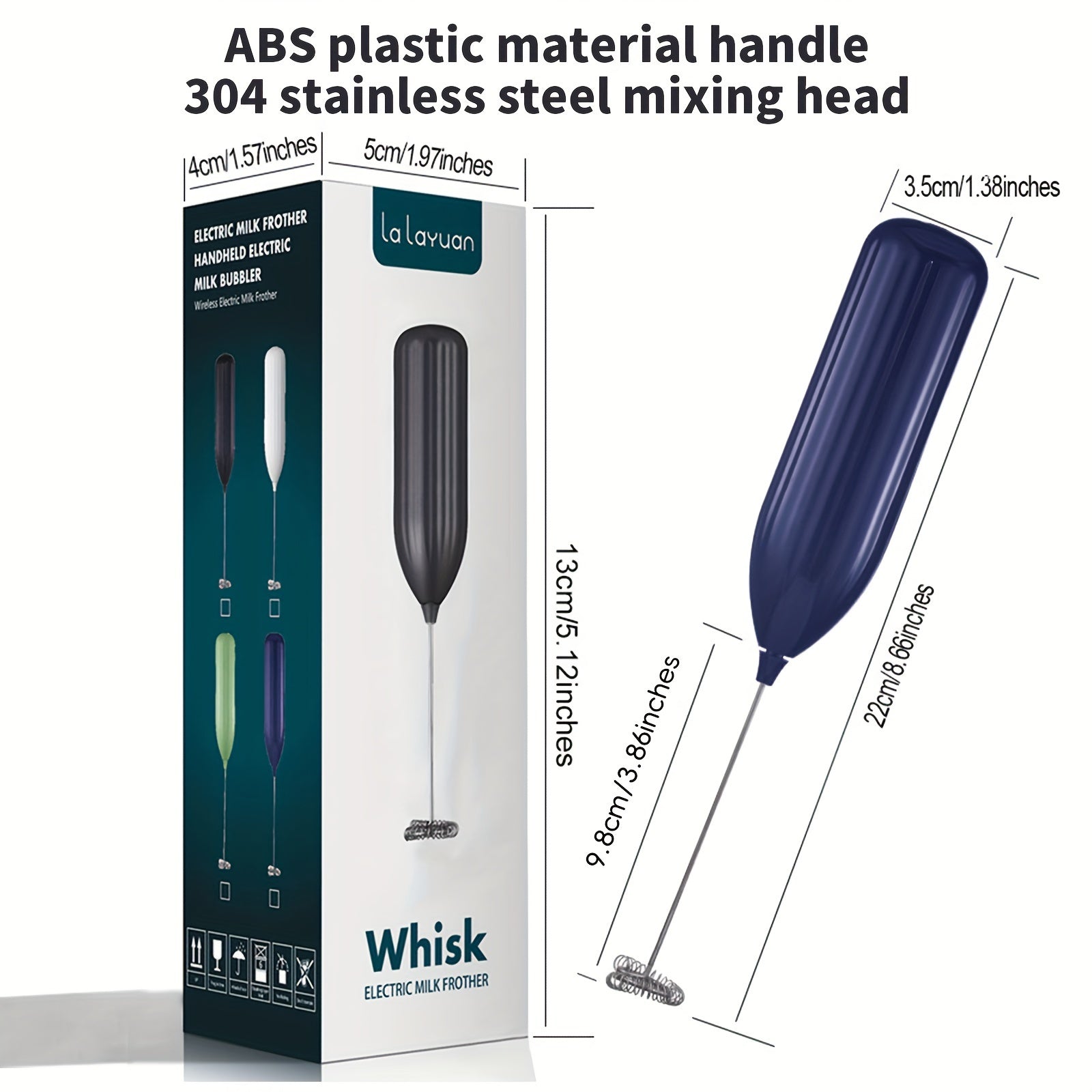 Electric Milk Frother Handheld Mini Drink Mixer for Coffee Cappuccino Frappe Chocolate