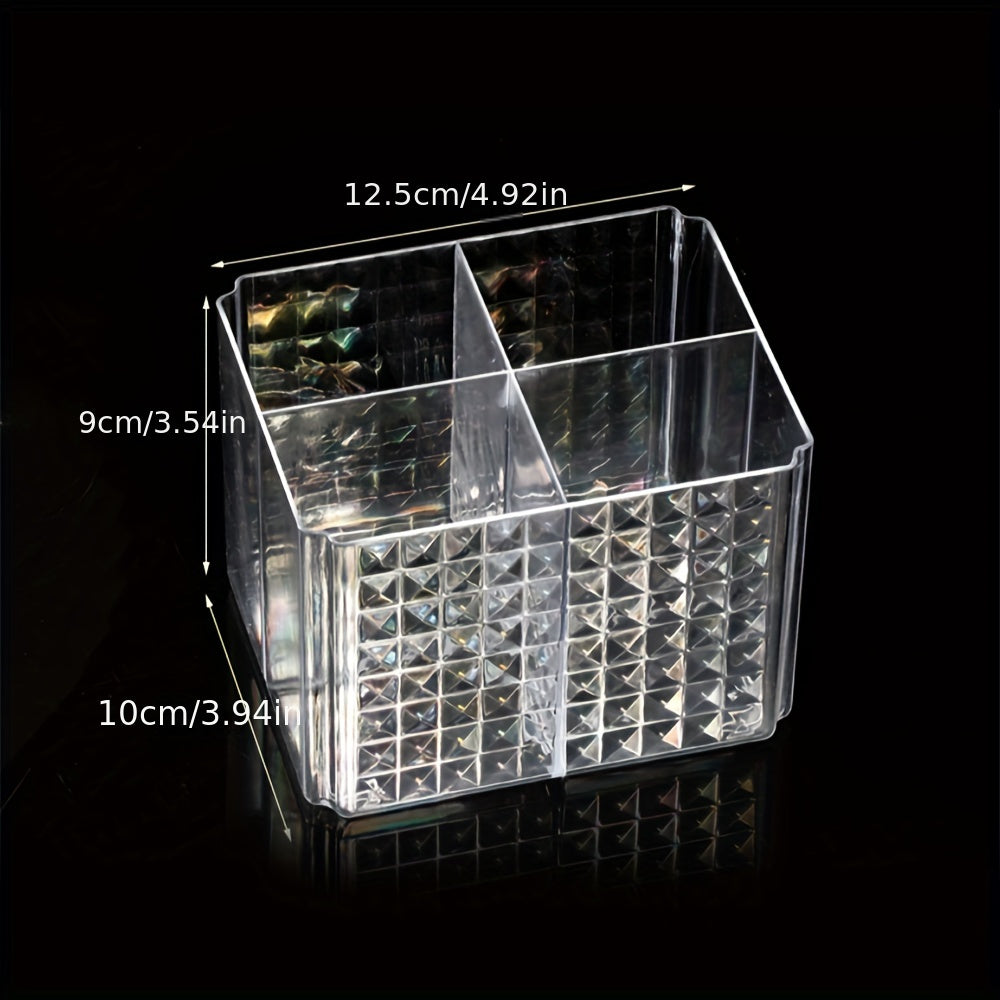 Clear Plastic Makeup Organizer with 3 Compartments for Cosmetics and Accessories