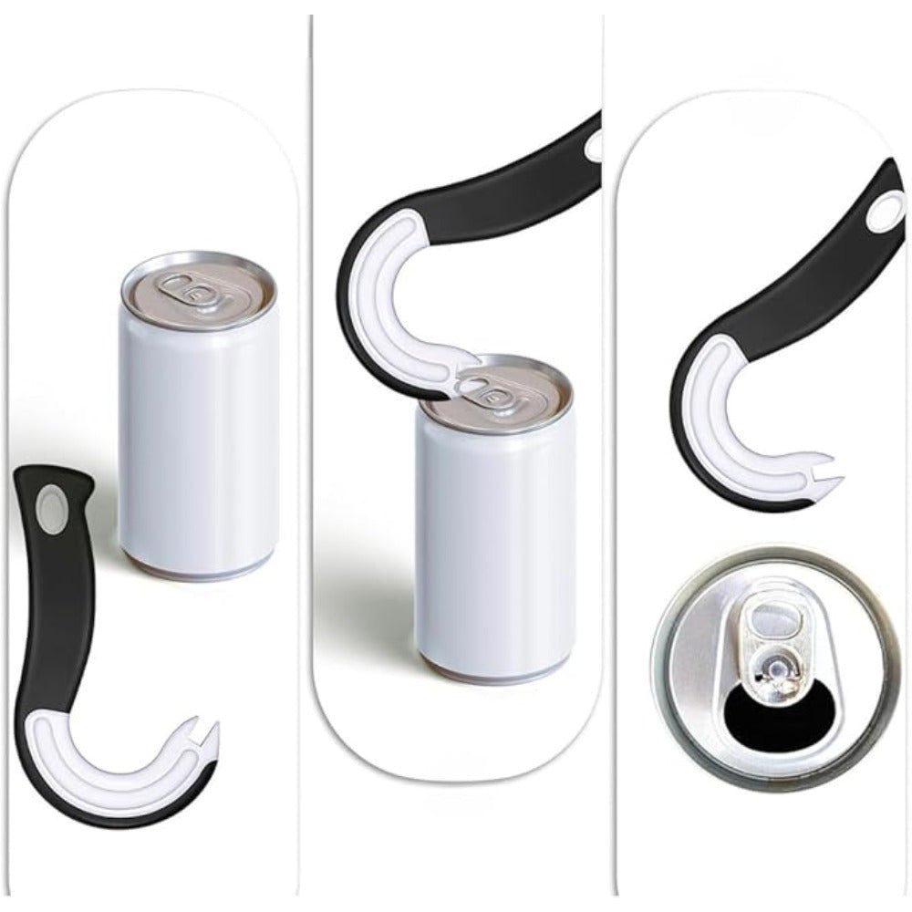 Can Opener with Non-Slip Rubber Grip Easy-Open Ring Pull Kitchen Tool