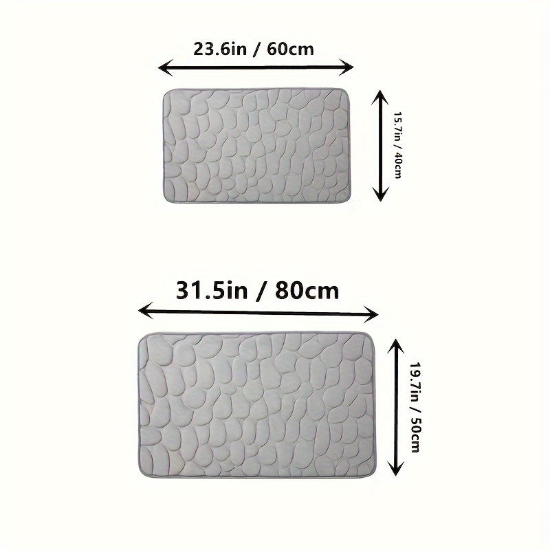 Absorbent Non-Slip Quick-Dry Machine Washable Bath Mat 40x60cm for Bathroom and Bedroom