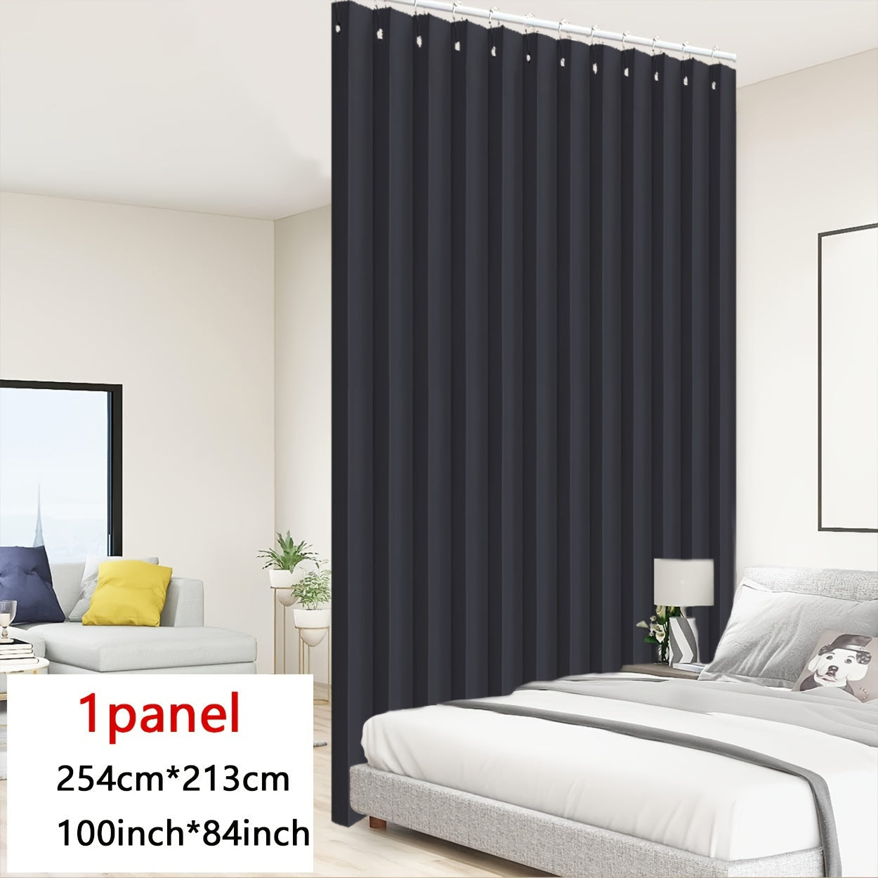 Folding Curtain Waterproof Stain-Resistant Privacy Divider for Living Room Bedroom Kitchen