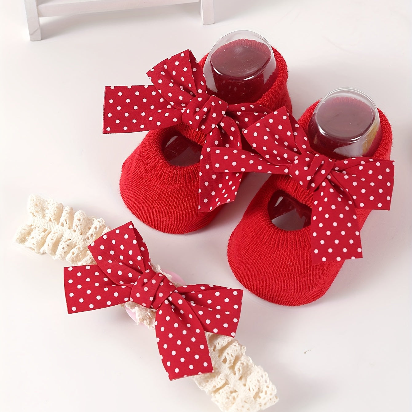 Baby Girls Kids Set Including Bow Headband and Socks with Princess Shoes Socks and Toddler Accessories