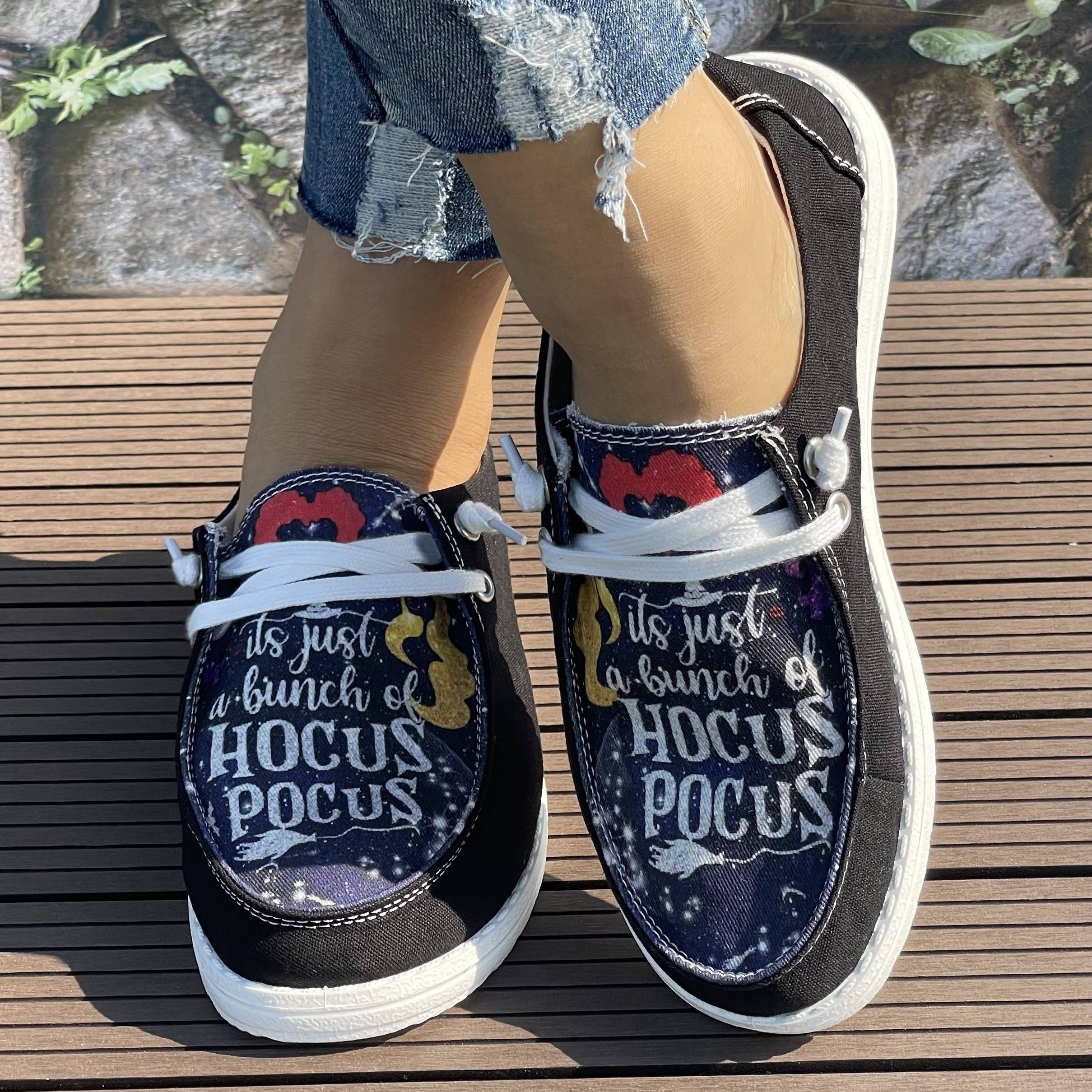 Women's Colorful Hair 2D Print Casual Flats Lightweight Comfortable Sneakers