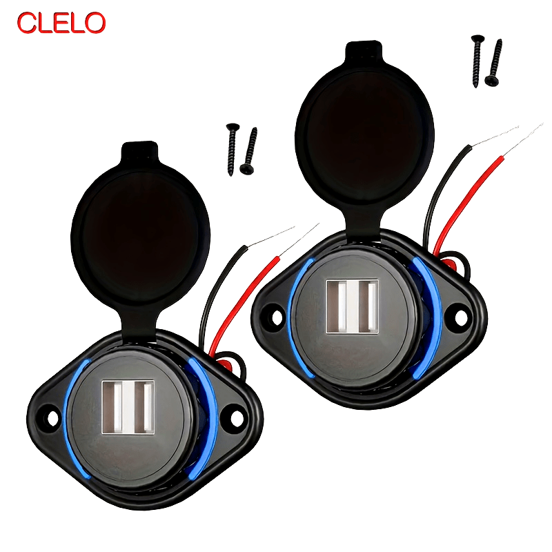 12V Двойная USB автомобильная зарядка, розетка для RV, без аккумулятора, розетки