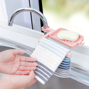 Durable Plastic Kitchen Organizer with Adjustable Drain Rack for Sponges and Cloths