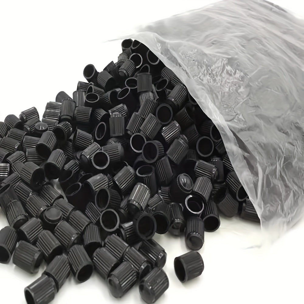 500pcs Black Plastic Tire Valve Caps Universal Dustproof Stem Covers for Cars Bikes Trucks