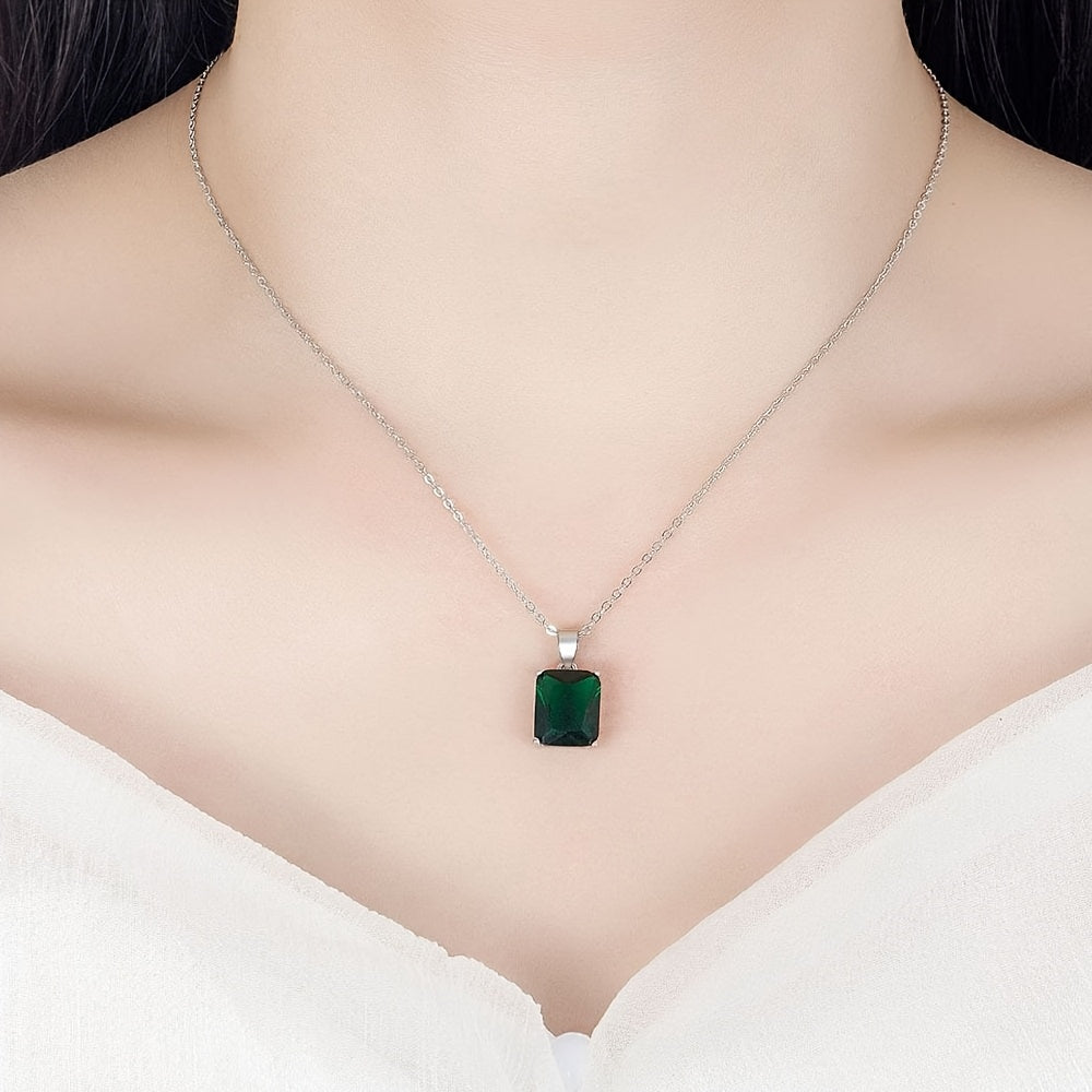 Chic Retro 925 Sterling Silver Jewelry Set kvadrat shaklidagi sun'iy Kubik Zirconia toshlari bilan - To'plamda Earcuffs, Uzuk va Uzuk bor - Go'zal kumush bilan qoplangan, Har kuni kiyish uchun yoki Maxsus tadbirlar uchun, masalan,